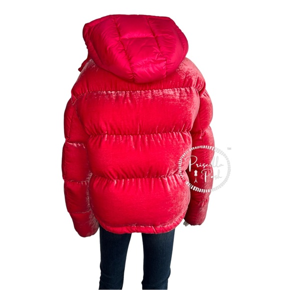 Moncler Hot Pink Velvet Quilted Down Puffer Jacket Goose Down Puffer Coat - Picture 8 of 16